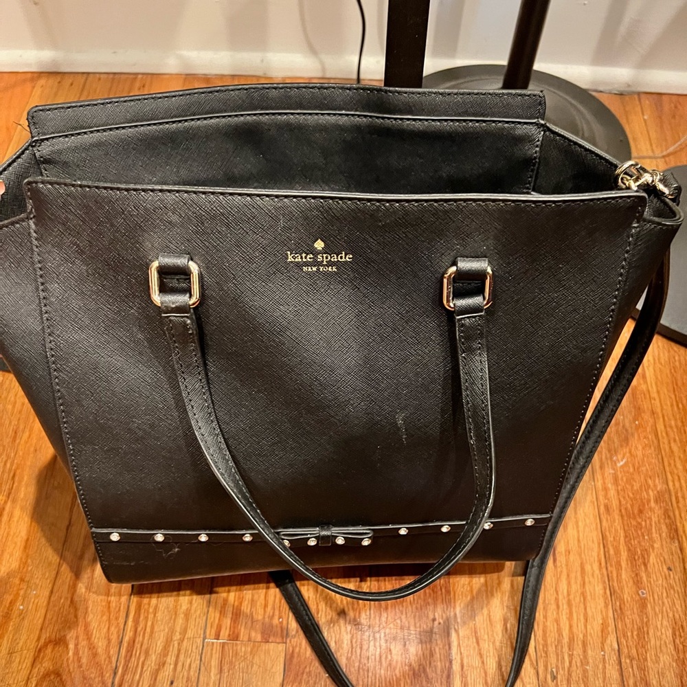 Kate Spade ♠️ Black Studded Crossbody Tote Bag